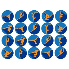 T6GYM Set 20 caketoppers de vafa gimnastica D5cm